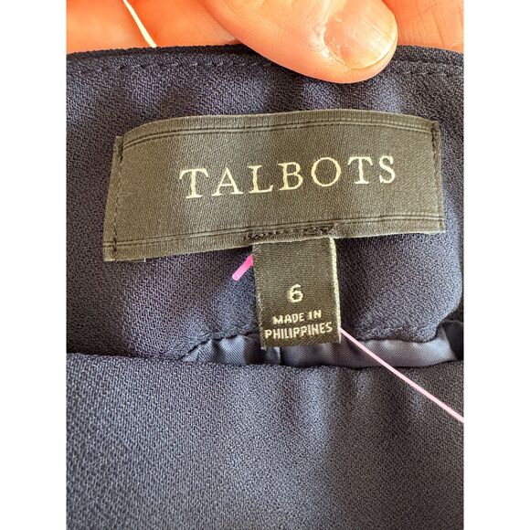 Talbots Women’s Navy Side-Zip Dress Pants Sz 6 Work Slacks Trousers Straight-Leg - Picture 4 of 4